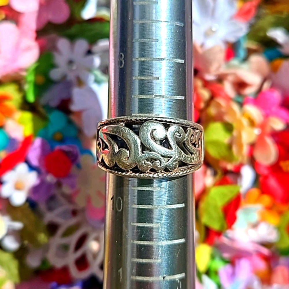 925 sterling silver wide filigree band